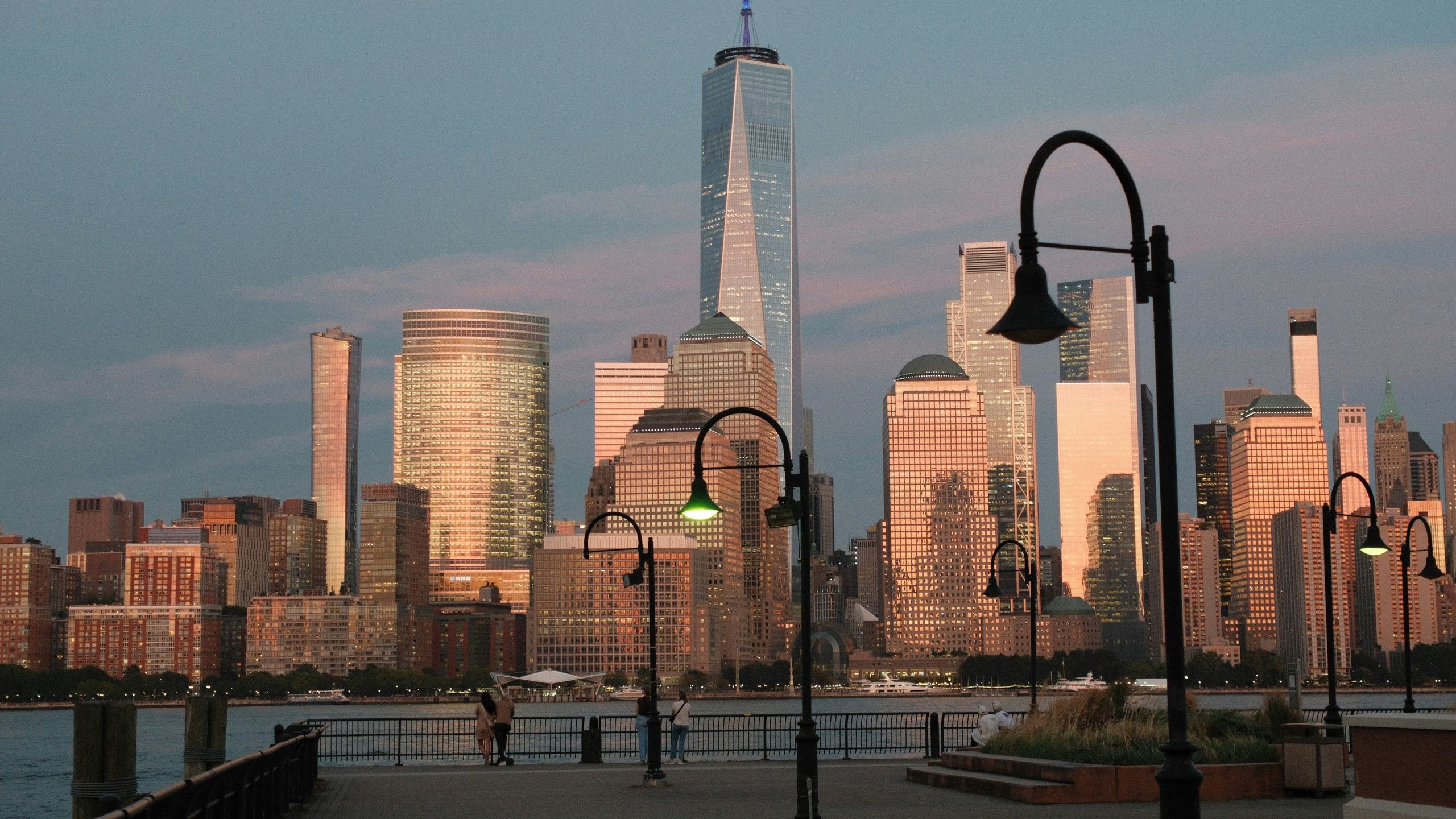 Urban commercial real estate skyline at dusk